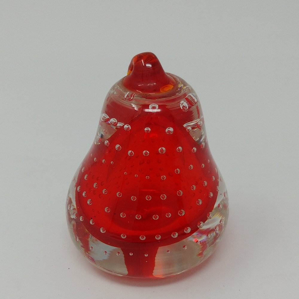 Pear Shaped Art Glass Paperweight